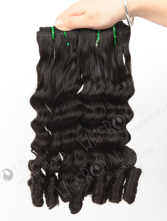 Hot Selling Double Drawn 16'' 5A Peruvian Virgin Deep Bouncy Curl Natural Color Hair Wefts WR-MW-160-14209