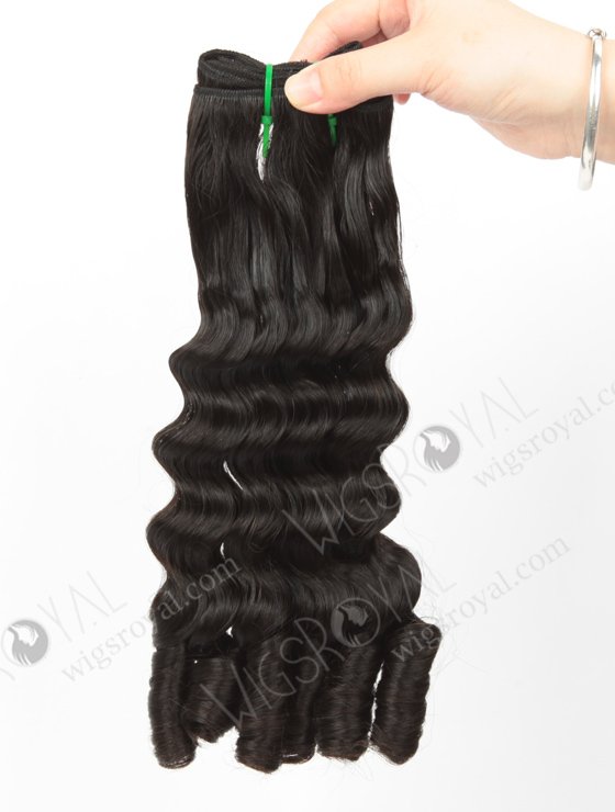 Hot Selling Double Drawn 16'' 5A Peruvian Virgin Deep Bouncy Curl Natural Color Hair Wefts WR-MW-160-14210