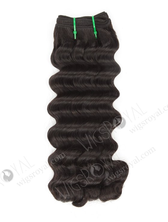 Hot Selling Double Drawn 14'' 7A Peruvian Virgin Deep Body Wave Natural Color Hair Wefts WR-MW-167-14147