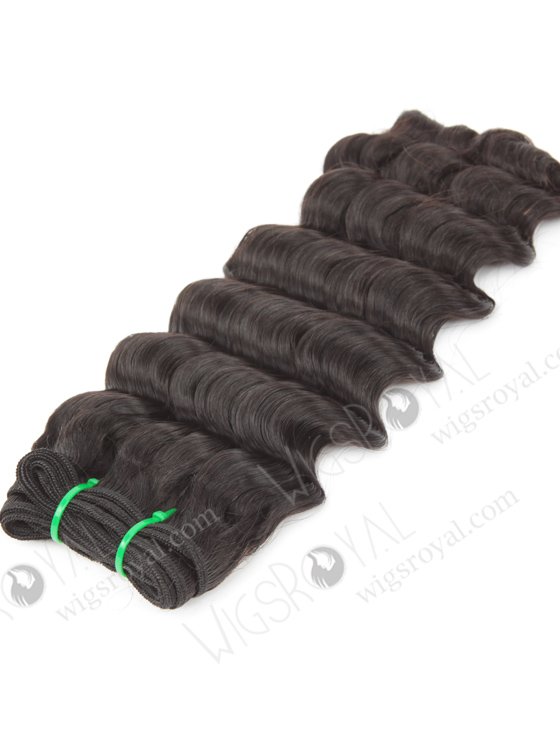 Hot Selling Double Drawn 14'' 7A Peruvian Virgin Deep Body Wave Natural Color Hair Wefts WR-MW-167-14143