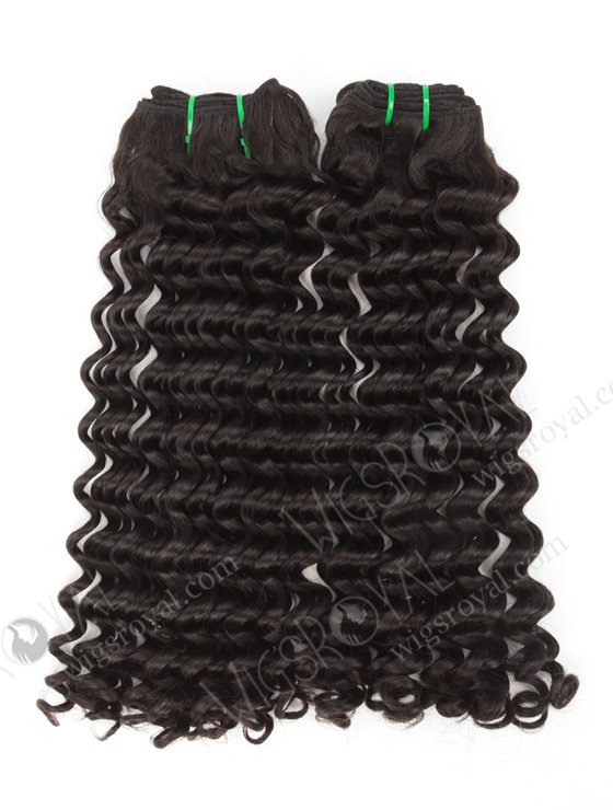 Unprocessed double Drawn 18'' 5A Peruvian Virgin Deep Curly Natural Color Hair Wefts WR-MW-163-14176