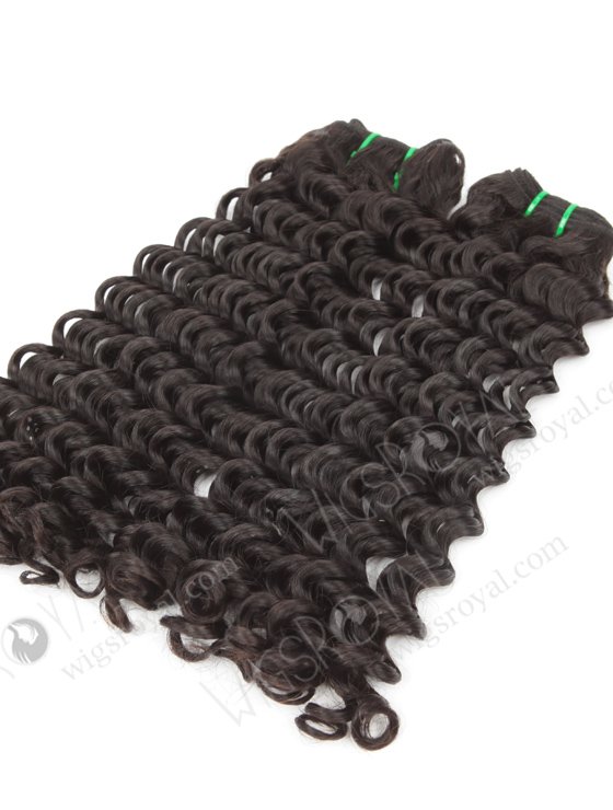 Unprocessed double Drawn 18'' 5A Peruvian Virgin Deep Curly Natural Color Hair Wefts WR-MW-163-14178