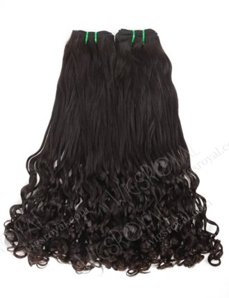 100% Double Drawn 18'' 5A Peruvian Virgin Half Bouncy Curl Natural Color Hair Wefts WR-MW-164
