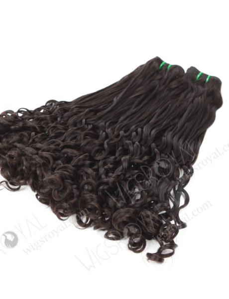100% Double Drawn 18'' 5A Peruvian Virgin Half Bouncy Curl Natural Color Hair Wefts WR-MW-164