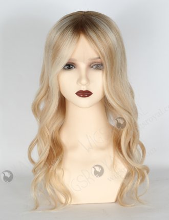 Best Blobde Wavy Wig High Quality Hair Wig For Women | In Stock European Virgin Hair 16" Slight Wave T8/60/25/8# Highlights Color Lace Front Silk Top Glueless Wig GLL-08018