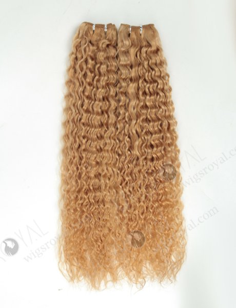 Beautiful Curly Hair Weaves Dark Blonde Peruvian Virgin Hair WR-MW-174