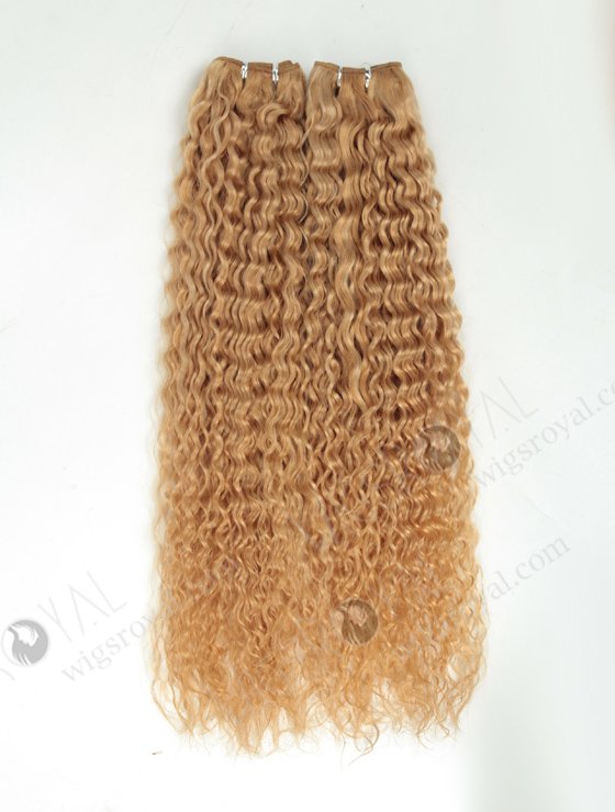 Beautiful Curly Hair Weaves Dark Blonde Peruvian Virgin Hair WR-MW-174-14097