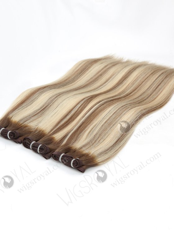 Seamless Comfortable Silk Ribbon Flat Wefts Blonde with Brown Highlights Best Quality European Virgin Hair WR-MW-188-13996