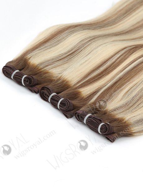 Seamless Comfortable Silk Ribbon Flat Wefts Blonde with Brown Highlights Best Quality European Virgin Hair WR-MW-188