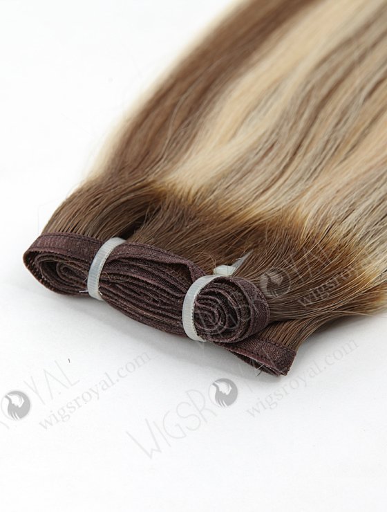 Seamless Comfortable Silk Ribbon Flat Wefts Blonde with Brown Highlights Best Quality European Virgin Hair WR-MW-188-14001