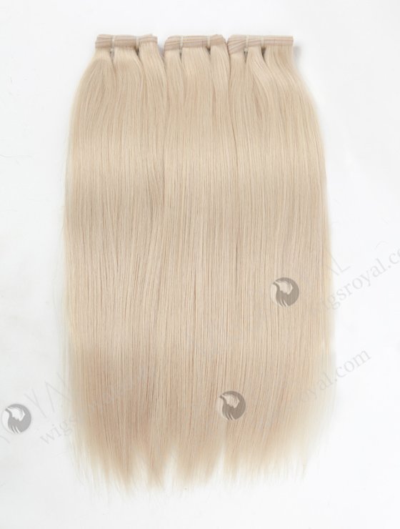 Platinum Blonde White Color Virgin Hair Flat Seamless Comfortable Hybrid Wefts WR-MW-187-14006