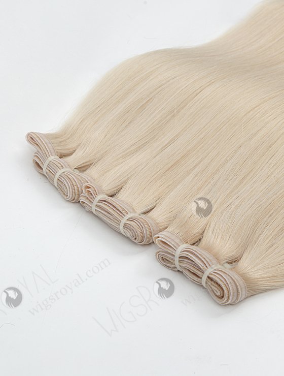 Platinum Blonde White Color Virgin Hair Flat Seamless Comfortable Hybrid Wefts WR-MW-187-14009