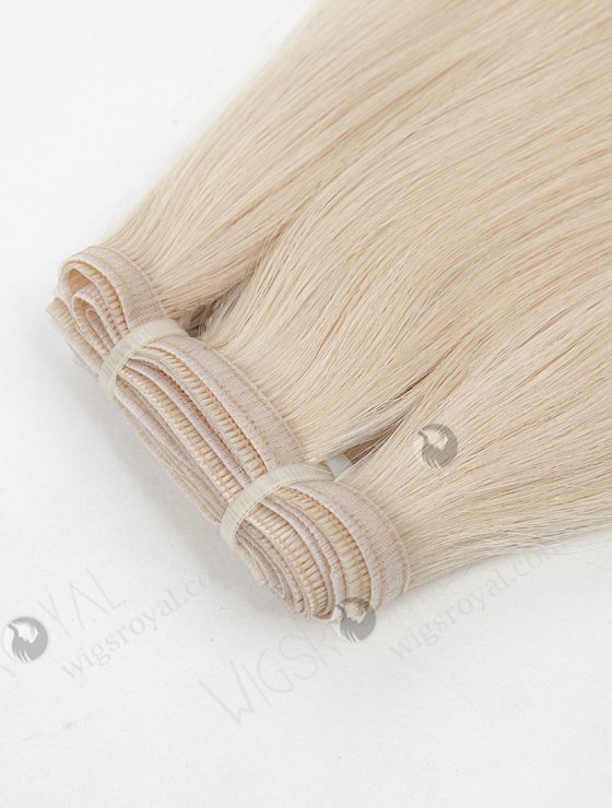 Platinum Blonde White Color Virgin Hair Flat Seamless Comfortable Hybrid Wefts WR-MW-187-14010
