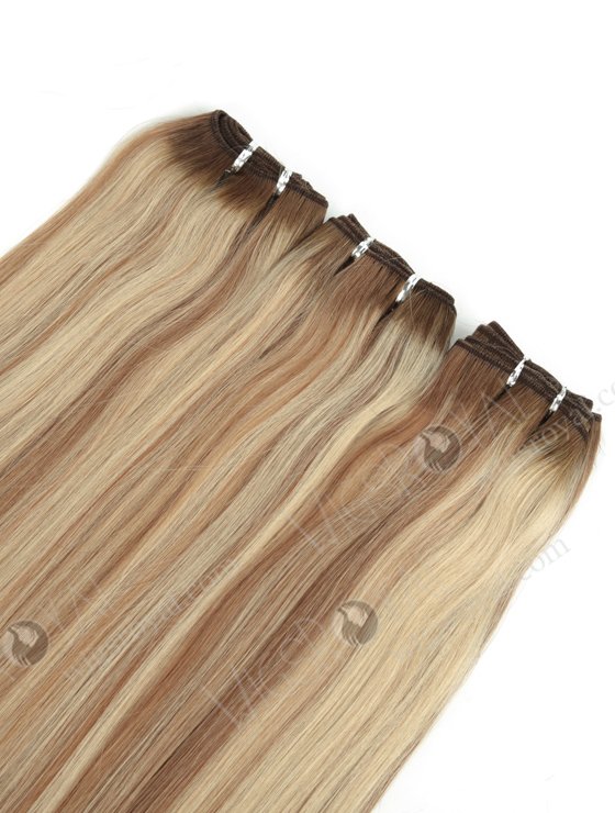 Sew In Weave Hair Extension Long Straight Blonde with Brown Highlights WR-MW-183-14037