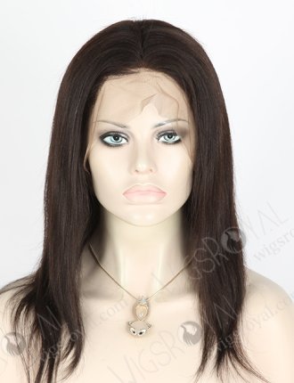 In Stock Indian Remy Hair 14" Yaki Straight Natural Color 360 Lace Wig 360LW-01004