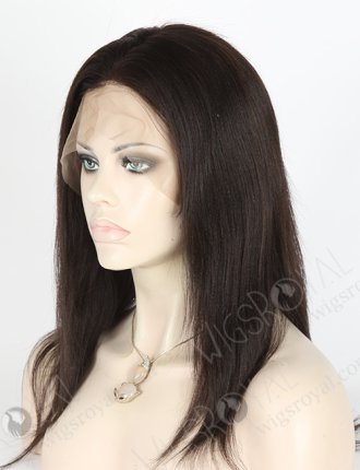 In Stock Indian Remy Hair 14" Yaki Straight Natural Color 360 Lace Wig 360LW-01004