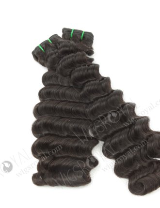 Hot Selling Double Drawn 20'' 5a Peruvian Virgin Fat Deep Wave Natural Color Hair Wefts WR-MW-153