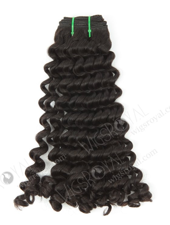 Hot Selling Double Drawn 18'' 5a Peruvian Virgin Deep Curly Natural Color Hair Wefts WR-MW-152-15793