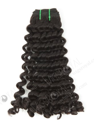 Hot Selling Double Drawn 18'' 5a Peruvian Virgin Deep Curly Natural Color Hair Wefts WR-MW-152