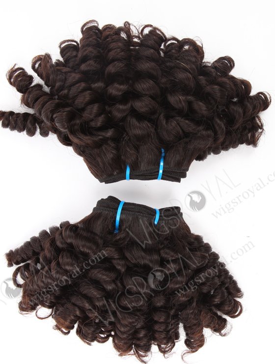Top Quality 14'' Brazilian Virgin Spring Curl Natural Color Human Hair Wefts WR-MW-145-15834