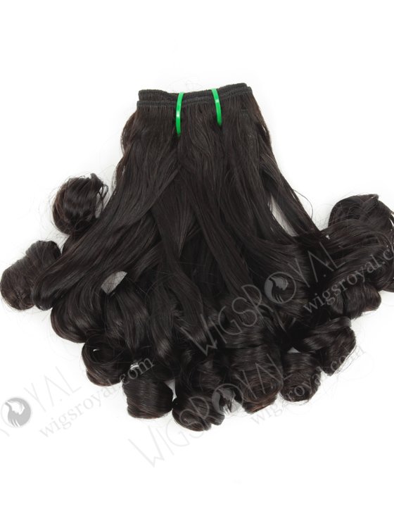 Best Quality 14'' 7A Double Drawn Peruvian Virgin Natural Color Straight With Curl Tip Hair Wefts WR-MW-157-15754
