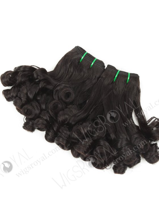Best Quality 14'' 7A Double Drawn Peruvian Virgin Natural Color Straight With Curl Tip Hair Wefts WR-MW-157-15755