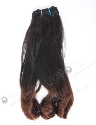 Top Quality Two Tone Color Peruvian Virgin Straight With Spiral Curl Tip Human Hair Wefts WR-MW-127