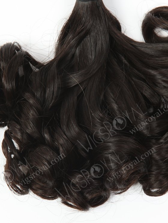 In Stock 7A Peruvian Virgin Hair 14" Double Drawn Tighter Tip Curl Natural Color Machine Weft SM-656-16300