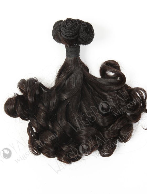 In Stock 7A Peruvian Virgin Hair 14" Double Drawn Tighter Tip Curl Natural Color Machine Weft SM-656-16298