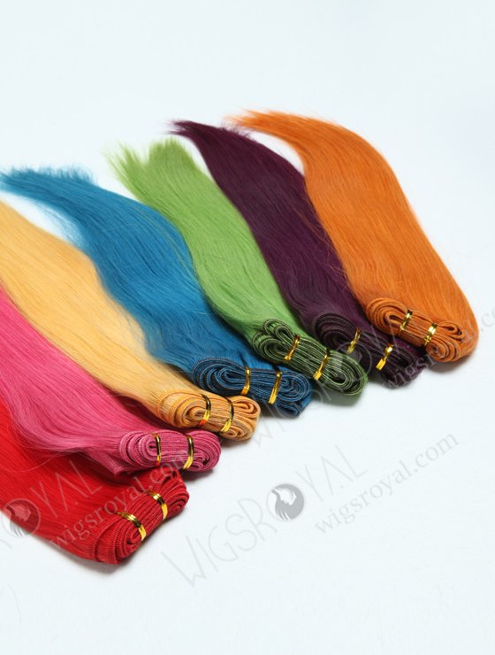 Blue Color Brazilian Straight Hair Weave Bundles WR-MW-064-16352