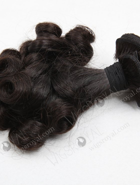 Double Draw Tighter Tip Curl Peruvian Virgin Hair Machine Weft WR-MW-083-16172