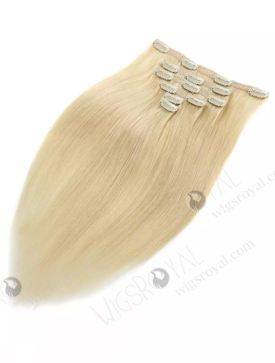 Blonde Color Human Hair Clip in Hair Extensions WR-CW-004-17250