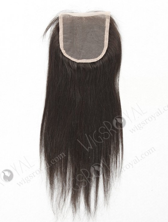 In Stock Indian Remy Hair 12" Yaki Straight Natural Color Top Closure STC-307-17046