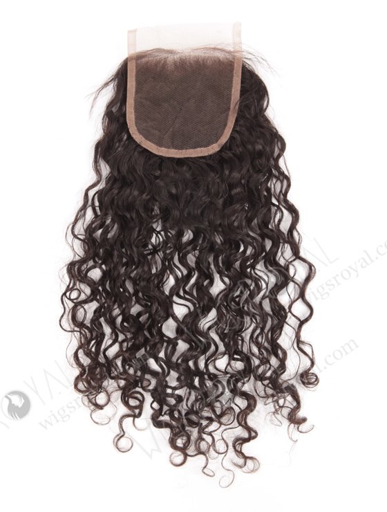 In Stock Indian Virgin Hair 16" Curly 15mm Natural Color Top Closure STC-245-17031