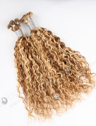 Deep Wave 18'' Brazilian Virgin 613/8# Piano Color Hand-tied Weft Hair Extensions WR-HTW-007
