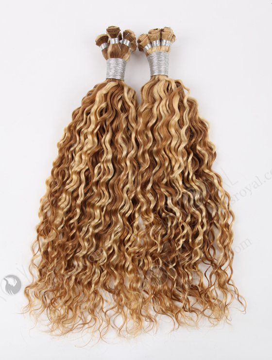 Deep Wave 18'' Brazilian Virgin 613/8# Piano Color Hand-tied Weft Hair Extensions WR-HTW-007-17133