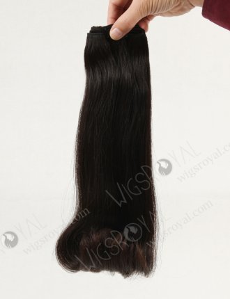 Double Draw 14" Straight with Roll Curl Tip Virgin Peruvian Hair Bundles WR-MW-014