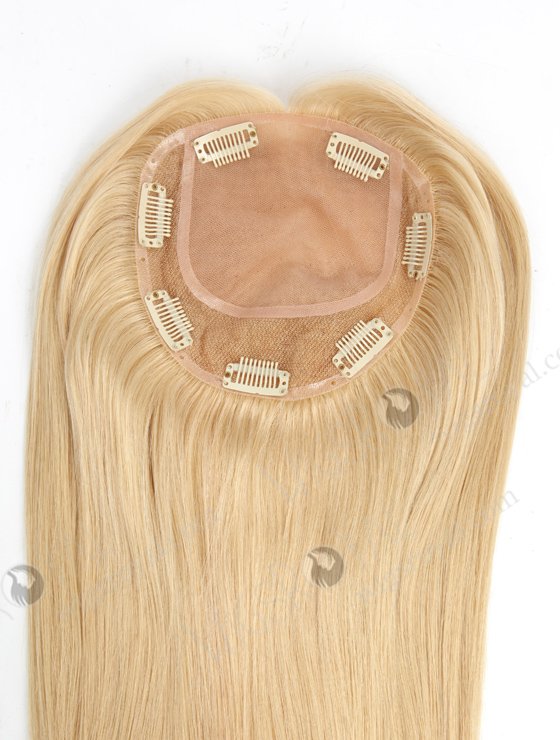 Best Real Human Hair Toppers for Women 16 Inch Blonde Color Full Volume Topper-073-17224