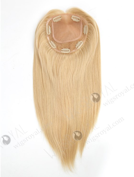 Best Real Human Hair Toppers for Women 16 Inch Blonde Color Full Volume Topper-073-17223