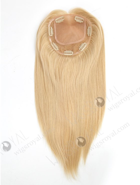 Best Real Human Hair Toppers for Women 16 Inch Blonde Color Full Volume Topper-073