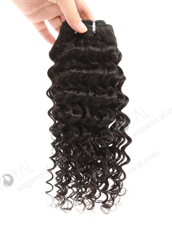 In Stock Brazilian Virgin Hair 16" Deep Wave Natural Color Machine Weft SM-4153-16769