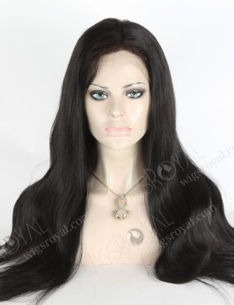 In Stock Indian Remy Hair 22" Straight 1# Color Full Lace Wig FLW-01650