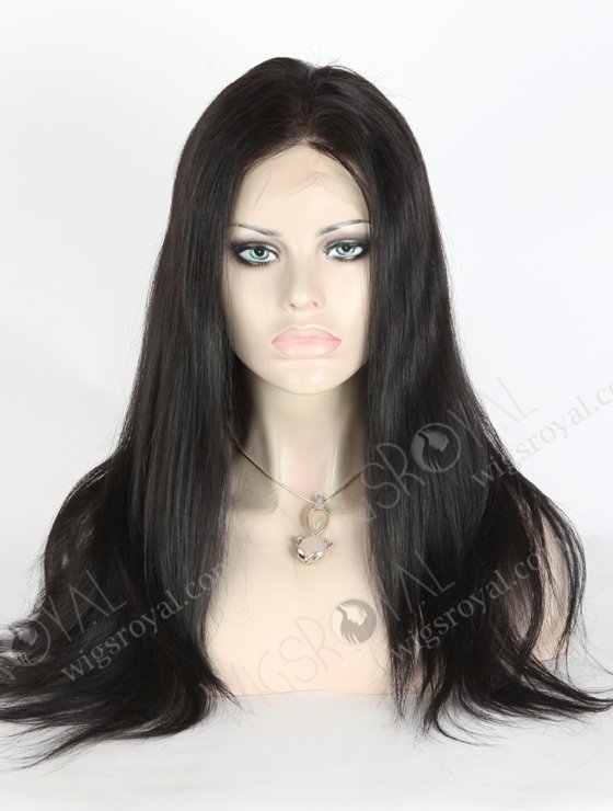 In Stock Indian Remy Hair 18" Straight 1# Color Full Lace Wig FLW-01387-17360