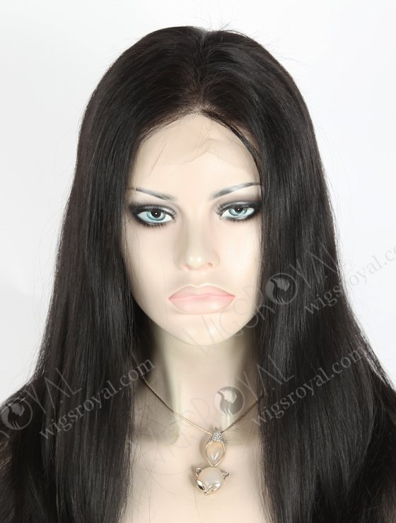 In Stock Indian Remy Hair 18" Straight 1# Color Full Lace Wig FLW-01387-17361