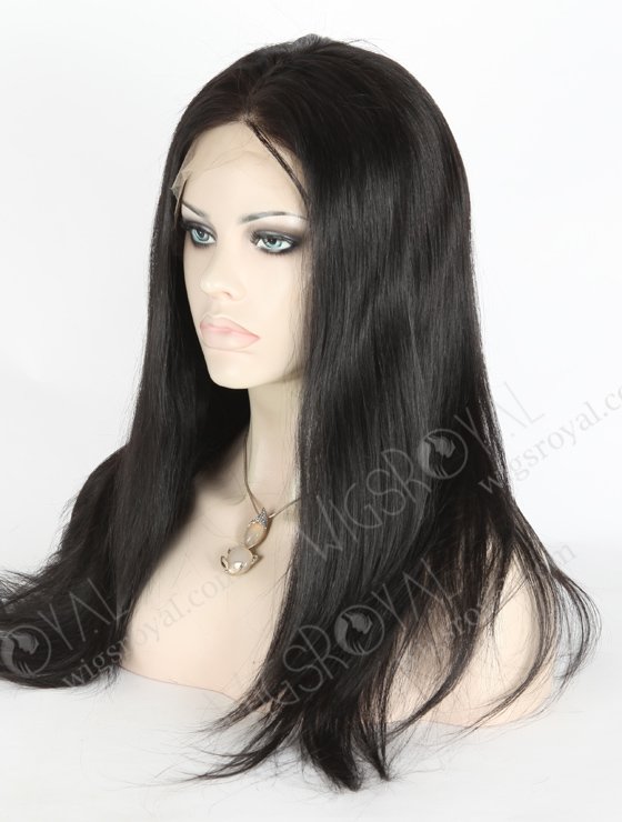 In Stock Indian Remy Hair 18" Straight 1# Color Full Lace Wig FLW-01387-17363