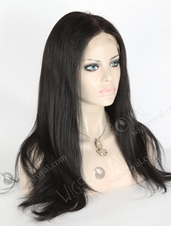 In Stock Indian Remy Hair 18" Straight 1# Color Full Lace Wig FLW-01387-17362