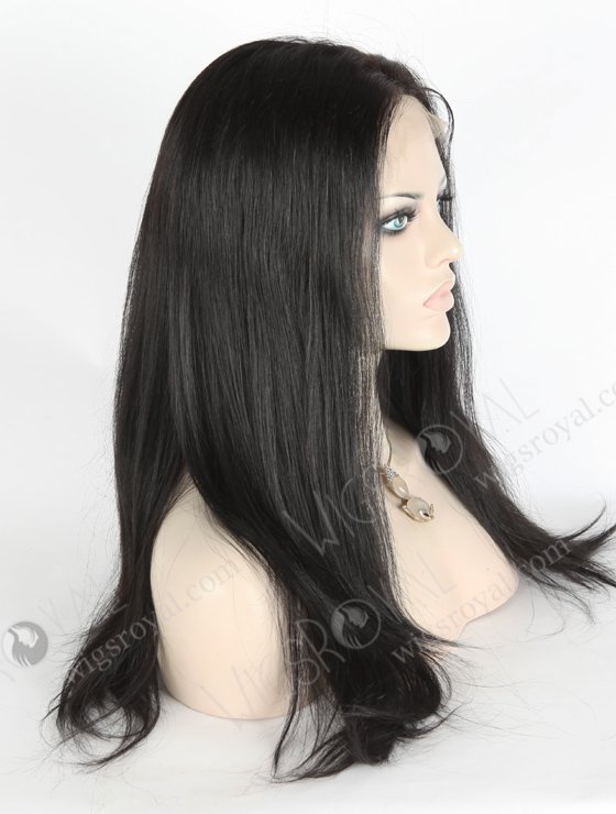 In Stock Indian Remy Hair 18" Straight 1# Color Full Lace Wig FLW-01387-17365