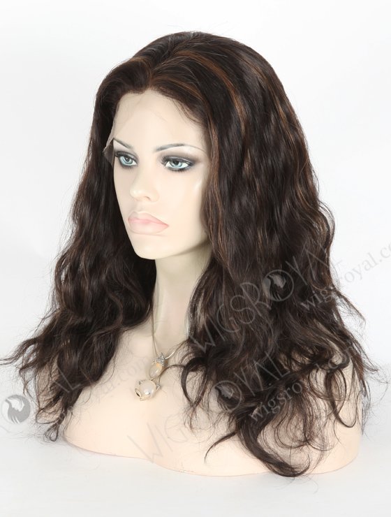 Full Lace Front Wigs Human Hair 16" With Baby Hair Body Wave 1b/30# highlights Color FLW-01328-17352