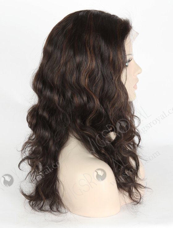 Full Lace Front Wigs Human Hair 16" With Baby Hair Body Wave 1b/30# highlights Color FLW-01328-17353