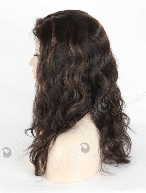 Full Lace Front Wigs Human Hair 16" With Baby Hair Body Wave 1b/30# highlights Color FLW-01328-17355